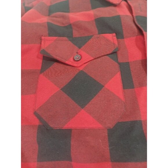 Dixxon Shirt Mens 2x Red Black Buffalo Plaid Button Up Redrum Flannel Lumber - Picture 8 of 11